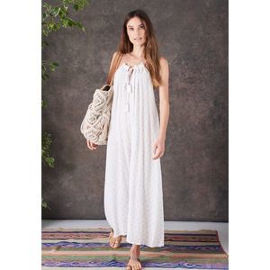 STAR MELA GOLD PALM PRINT ALOHA DRESS SZ M